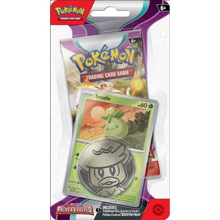 Checklane Blister: 1 Scarlet & Violet: Paldea Evolved Booster Pack + Smoliv Black Star Promo - Pokemon